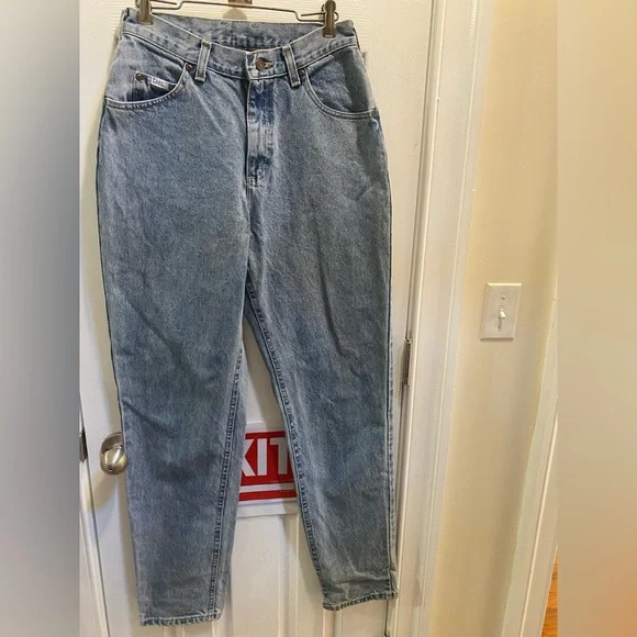 90’s Vintage Lee High-Waisted Acid Wash Mom Jeans 27 W— Grunge Retro Denim - Picture 2 of 12